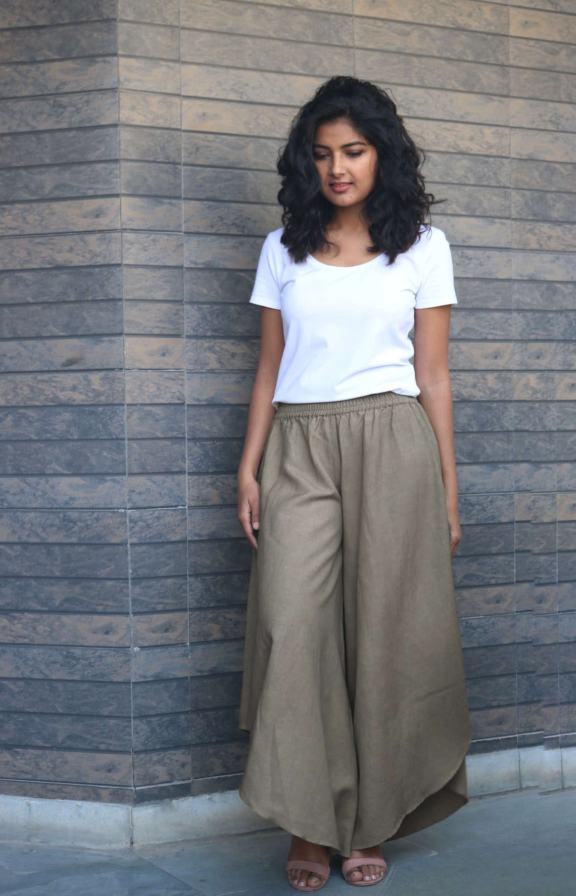 gray flare pants