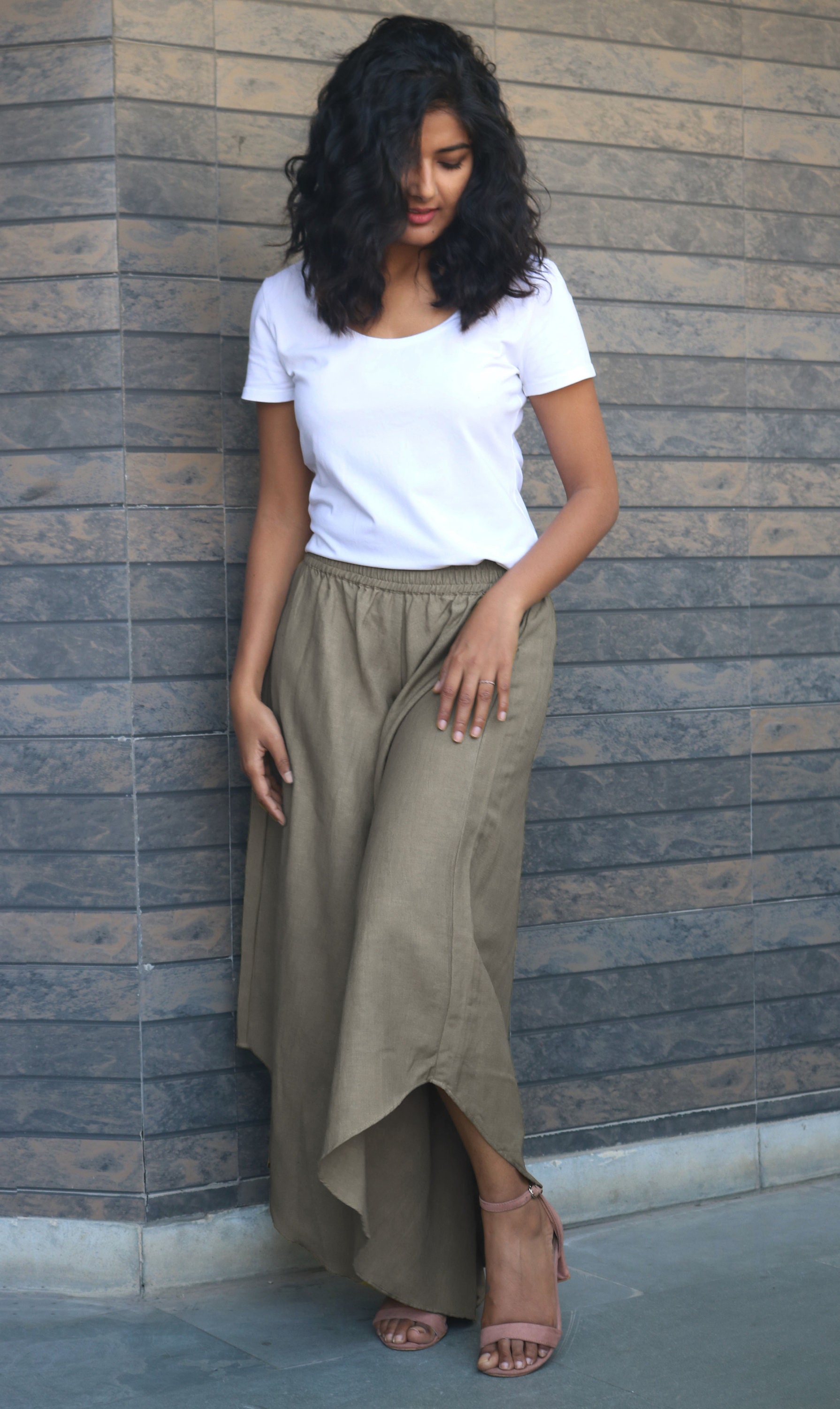 gray flare pants