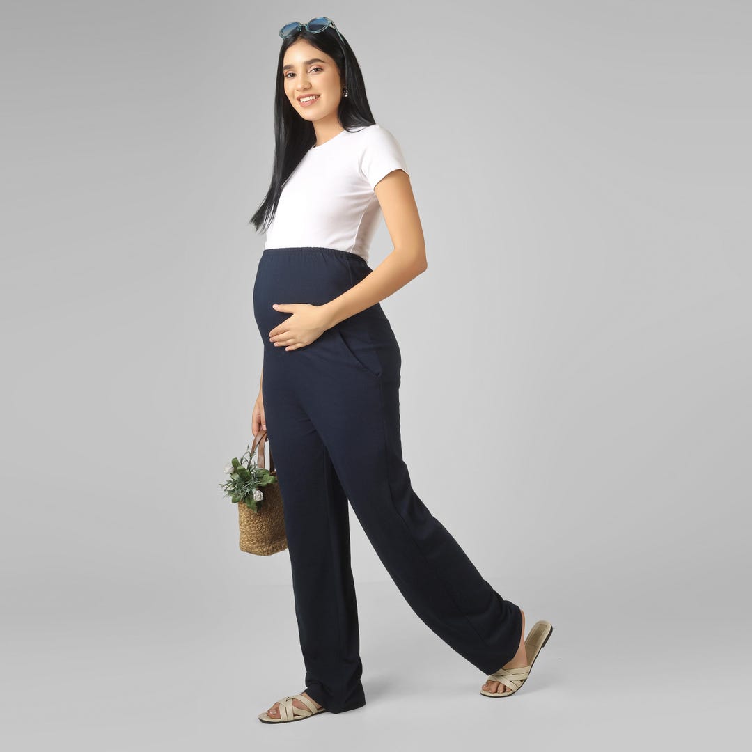 navy blue maternity dress pants Cotton Terry Pants, Bohemian Style, Custom Fit, Plus Size Size:SHOE US 6 feminine Dark Ice Ballroom Dance Womens trousers have that offers low