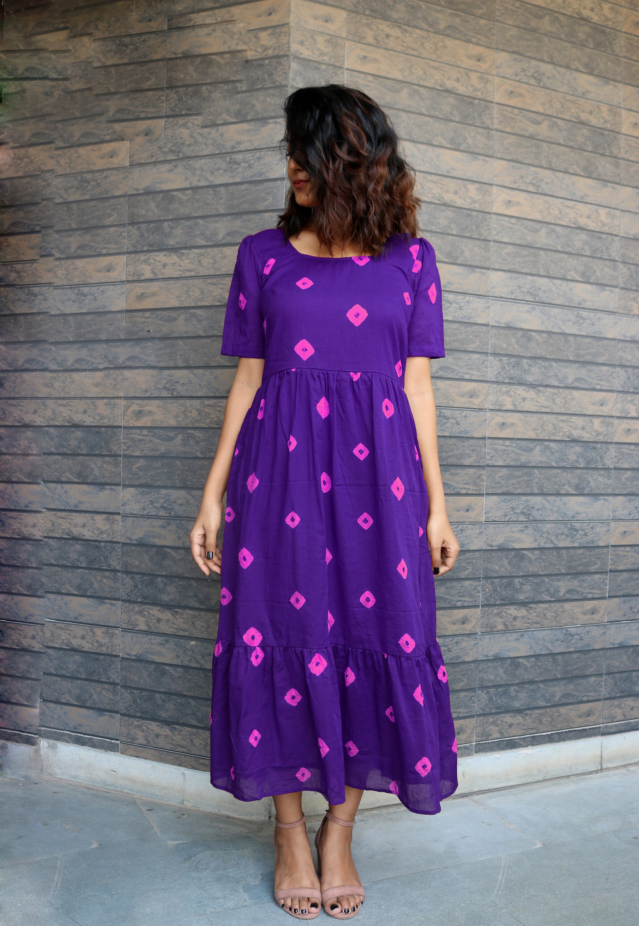 cotton tie dye maxi dress