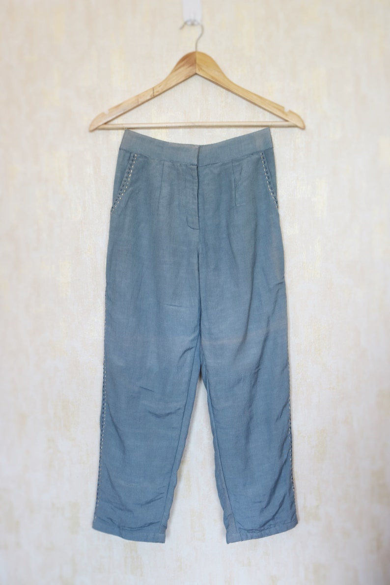 Linen Pant for Women Blue Grey Linen Pant Made to Order - Etsy