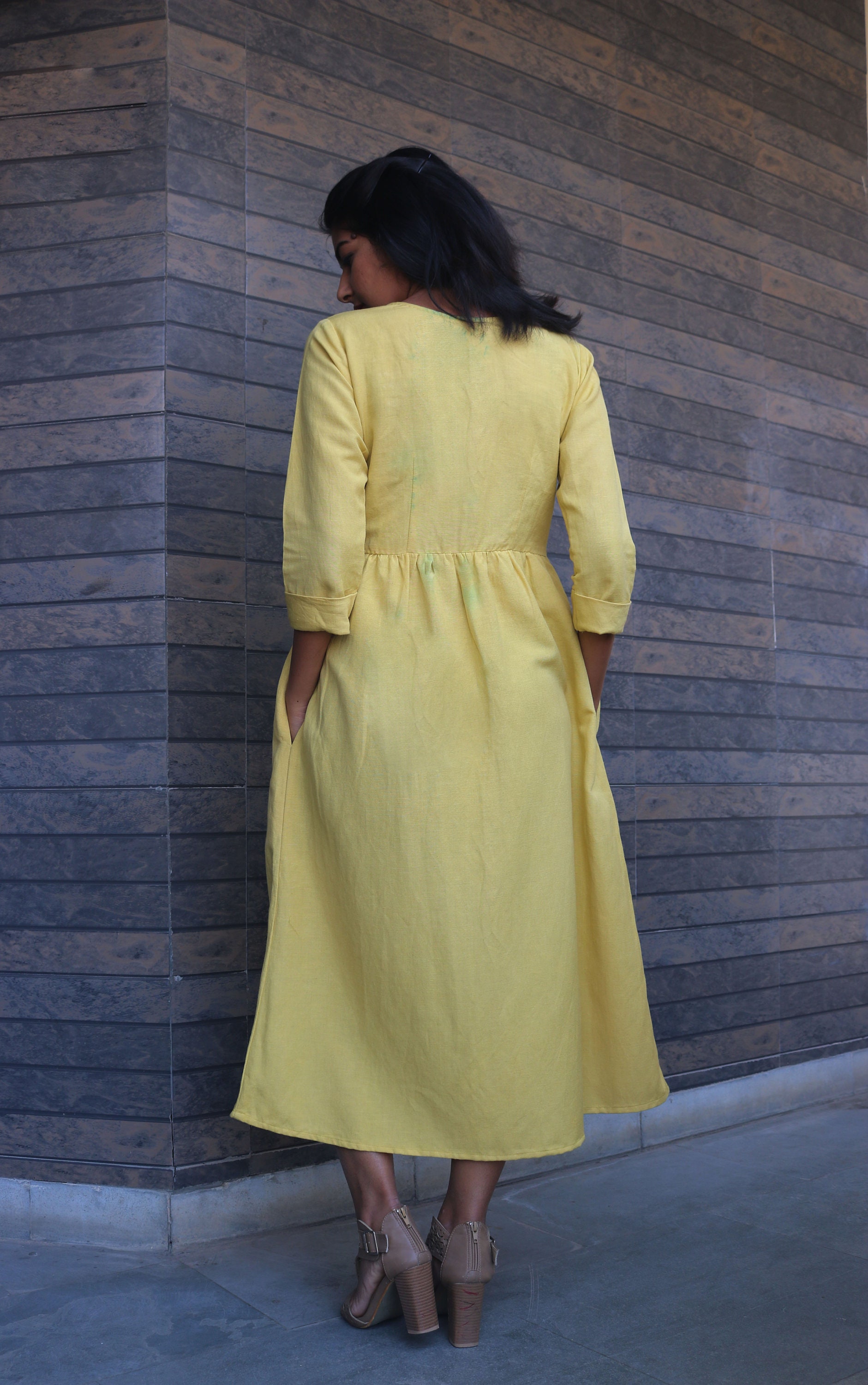 Maxi Dress for Women Linen Maxi Dress Block Print Dress - Etsy