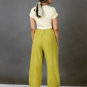 Unisex Apple Green pants for women, Custom made baggy pant, Bohemian pants, Made to order, Plus size image 3