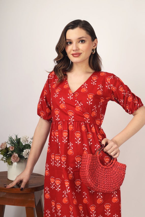 open lace back dress Block Printed Dress main image 0