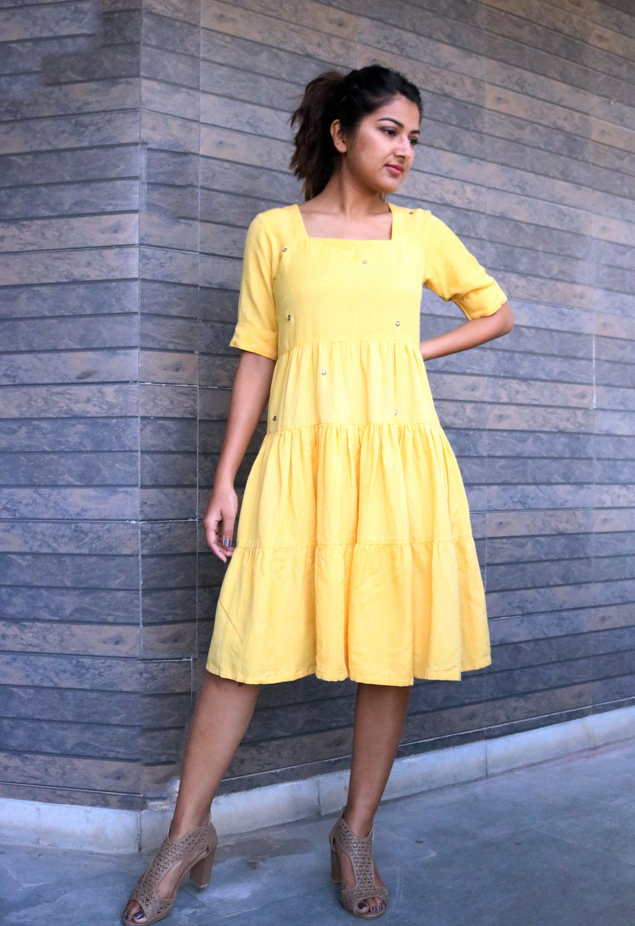 Maxi Dress for Women Linen Maxi Dress Yellow Linen Dress - Etsy