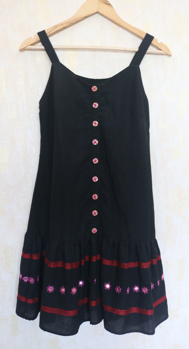 Skater dress for women, Black linen Dress, Linen tunic dress, Made to order, Custom made, Plus size imagem 5