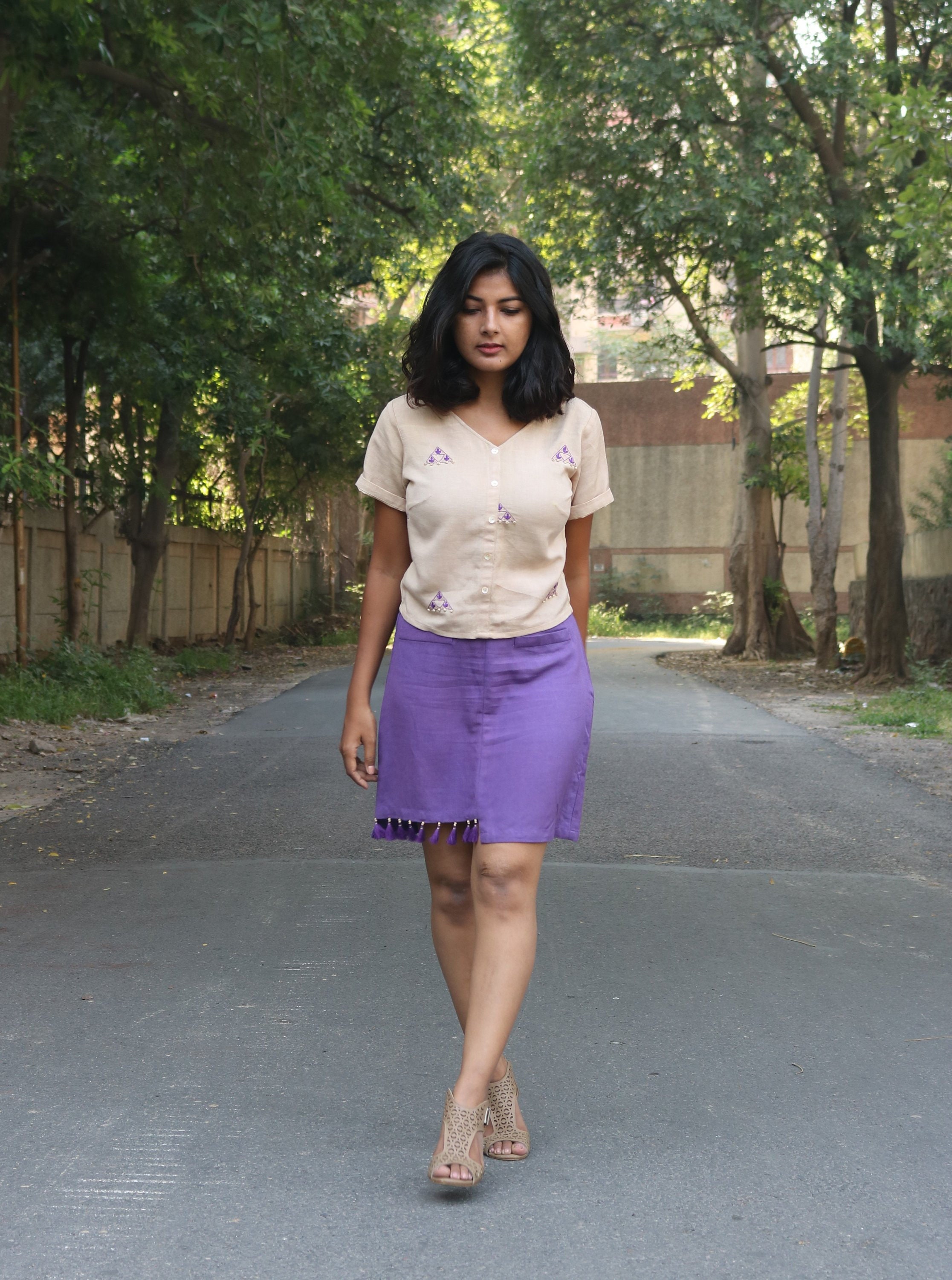 Linen Top for Women Beige Linen Top Linen Crop Top Made to Etsy India