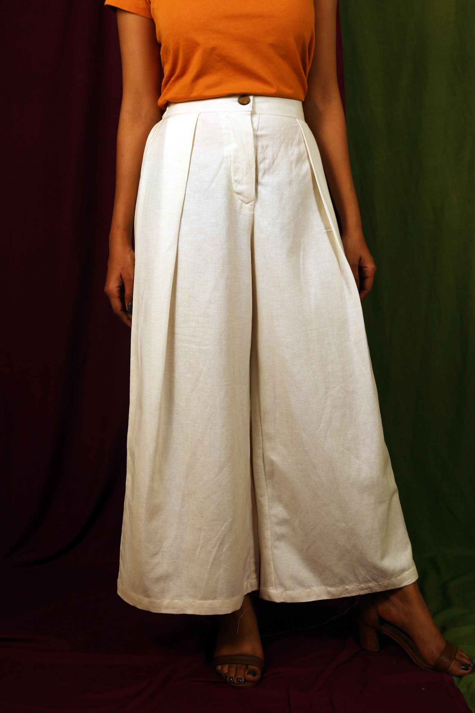 Custom made pleated pant for women Cream linen pant Formal | Etsy