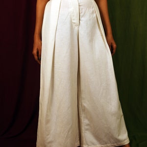 Custom made pleated pant for women, Cream linen pant, Formal pants, Made to order, Plus size image 3