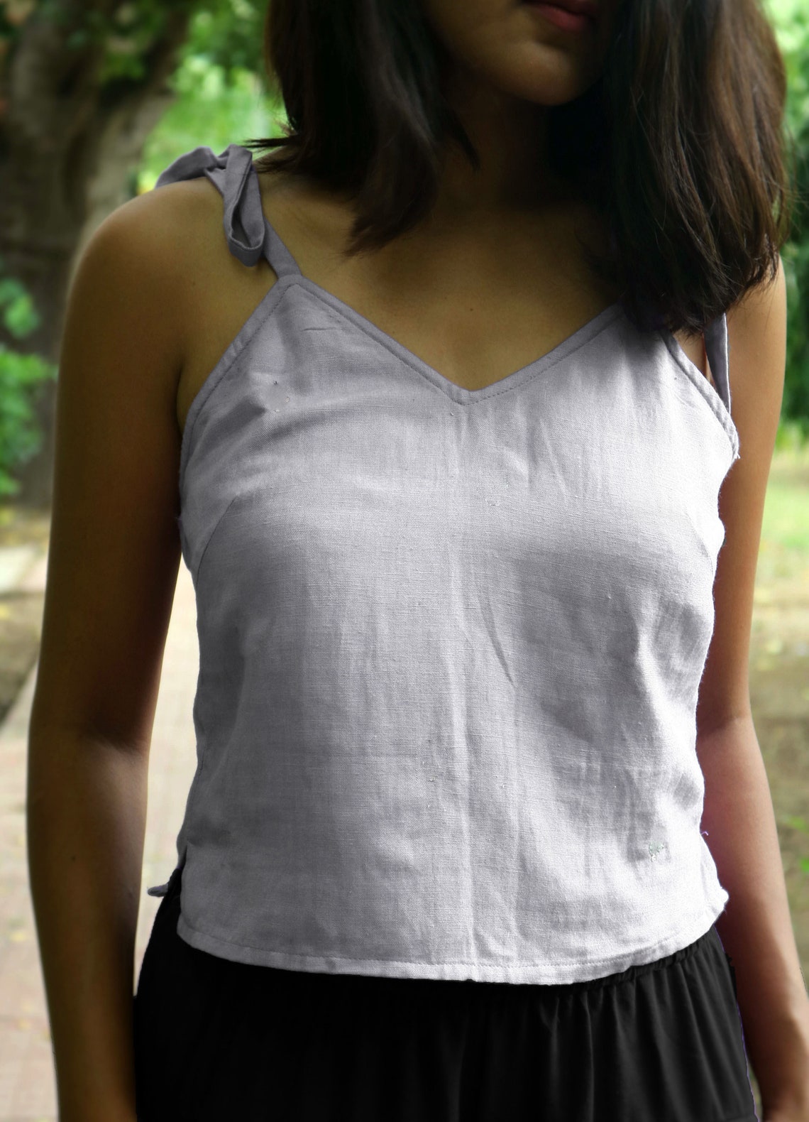 Linen Top for Women Grey Linen Top Linen Tank Top Made to Etsy