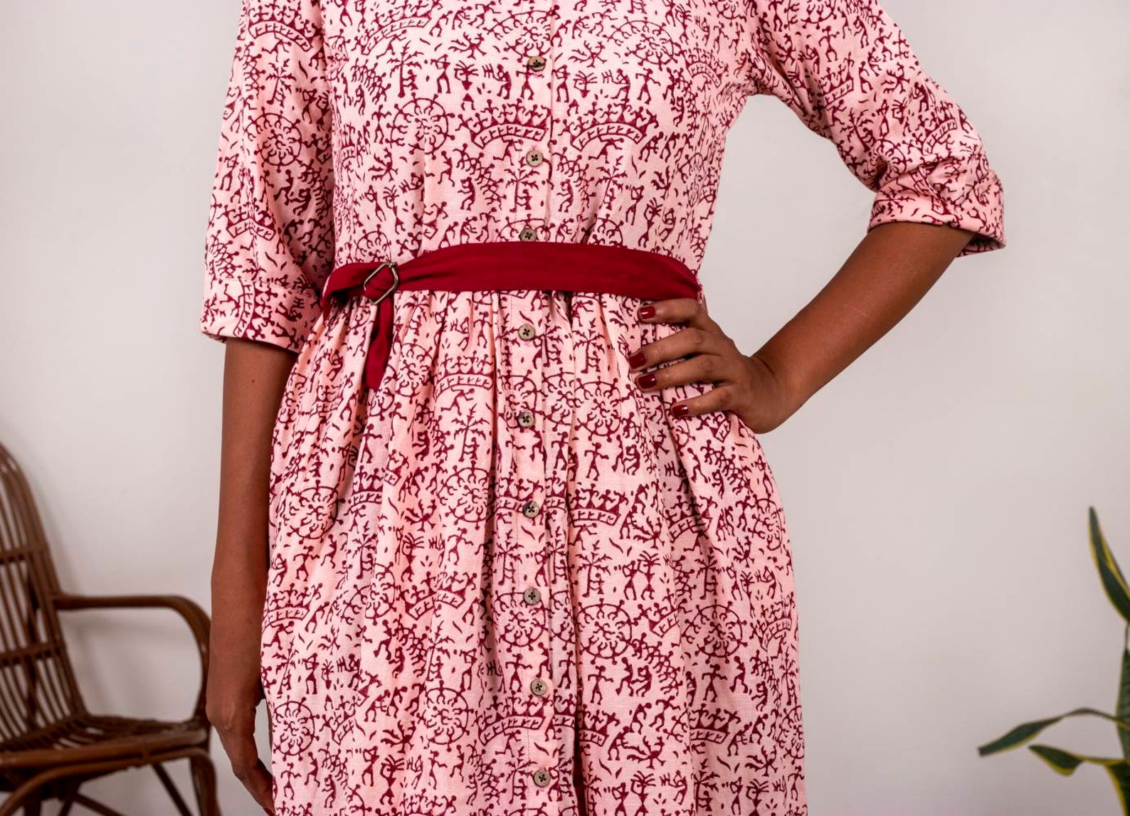 Maxi Dress for Women Linen Maxi Dress Block Print Dress Etsy