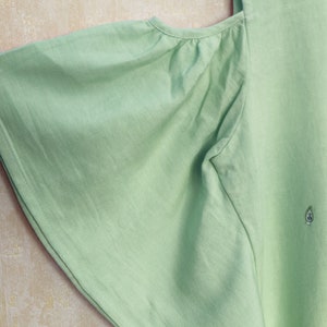 Mint green linen dress, Shift dress for women, Frill dress, Made to order, Custom made, Plus size image 5