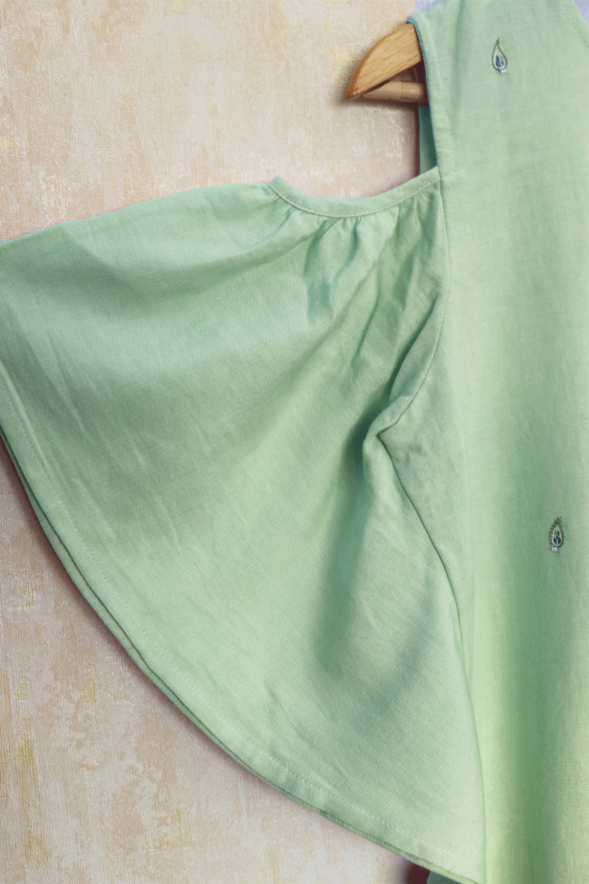 Mint green linen dress Shift dress for women Frill dress | Etsy