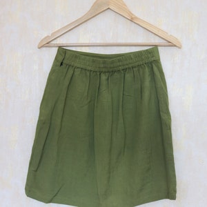 Pickle Green Mini skirt for women, linen skirt, Tassel skirt, Made to order, Custom made, Plus size image 5