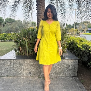 yellow dress with red apples Hermione Dress