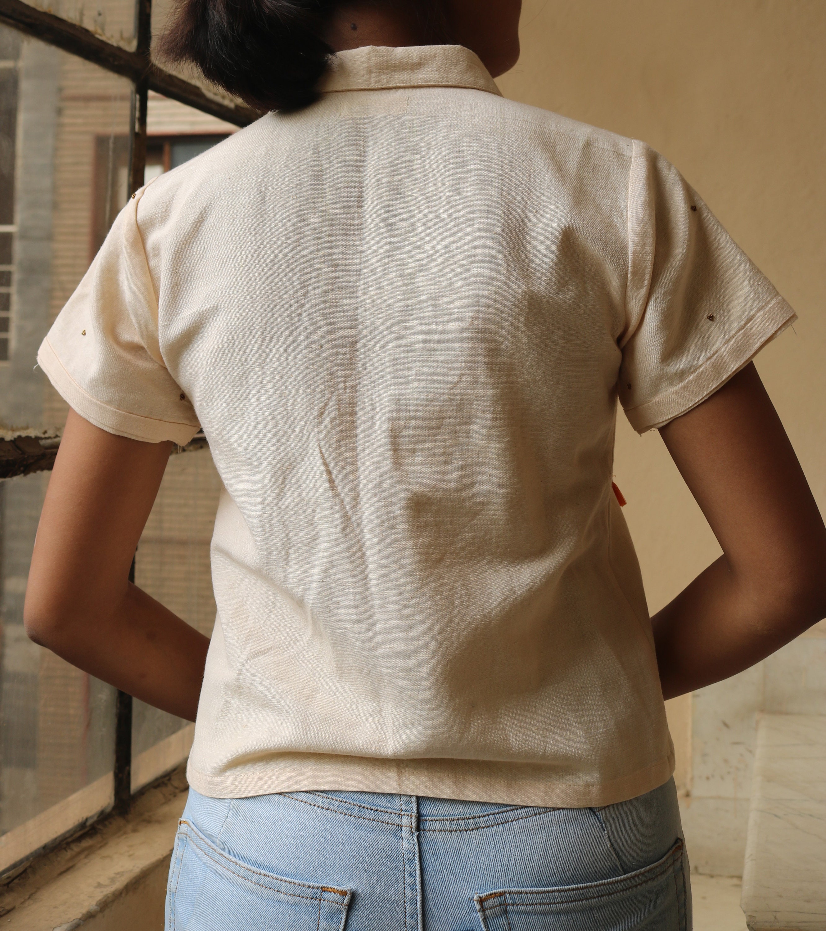 Leia Linen Top in Cream