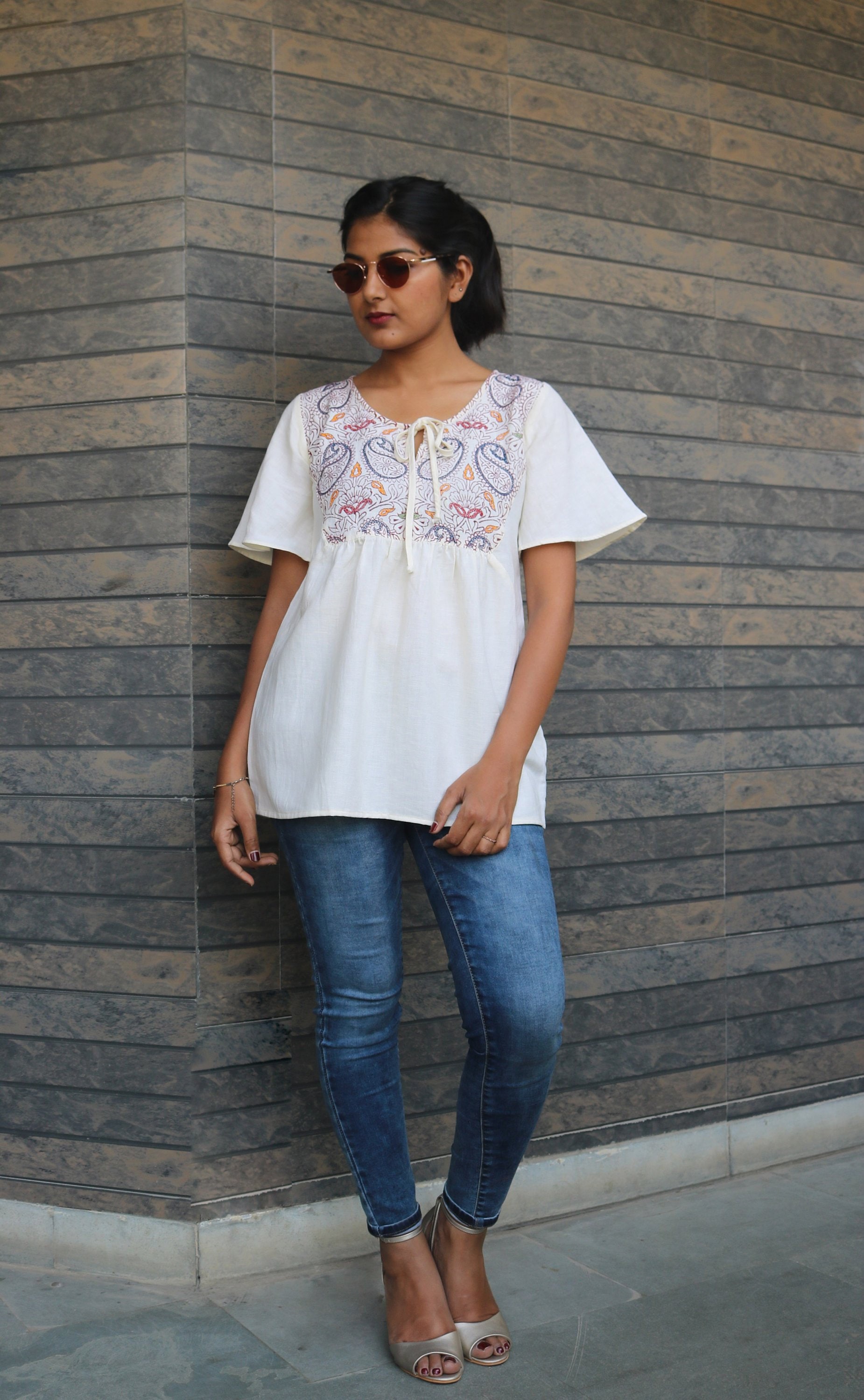 Chaya White Linen Top main image 1