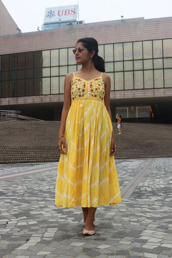 yellow cotton maxi dress