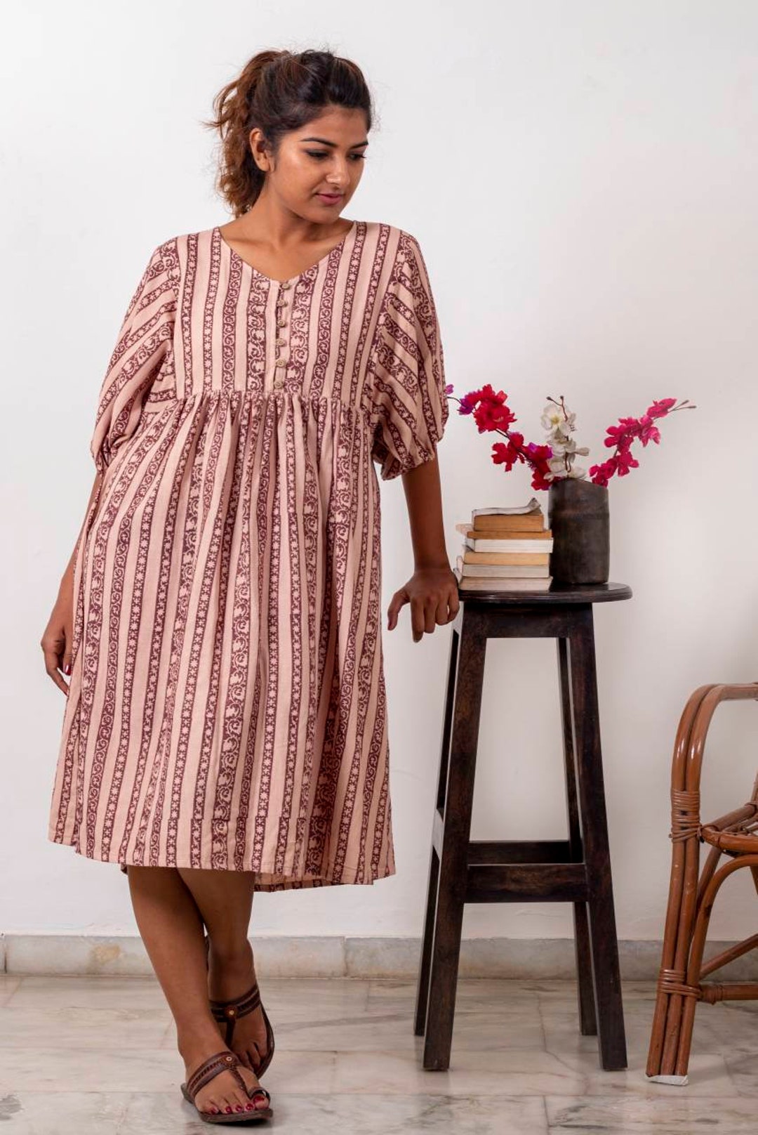 striped crochet dress Chocolate Sleeveless – PinkBlush Vintage Evening Gown by Standard Size:XS Satin Lining