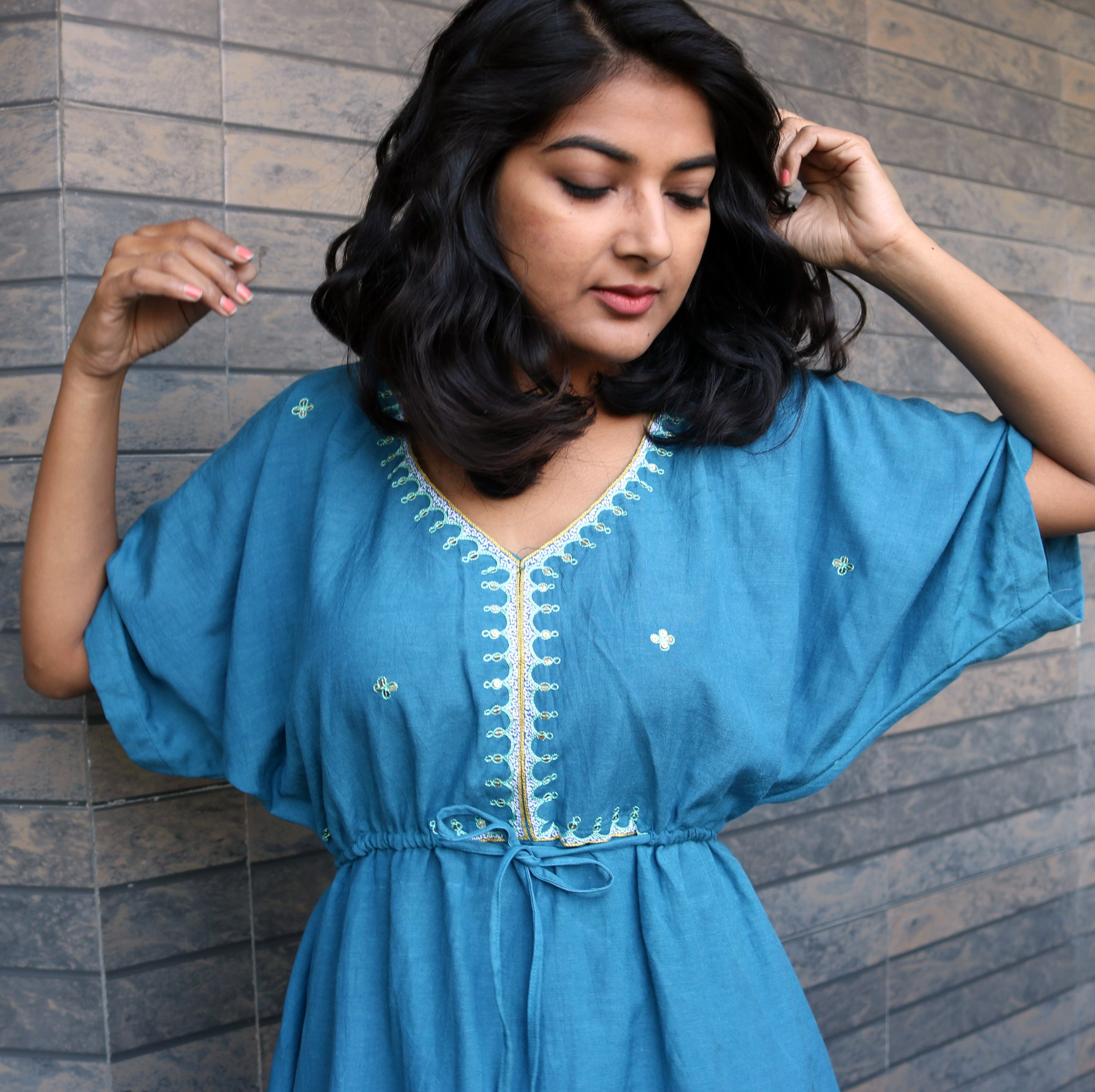 Boho Dress for Women Turquoise Linen Dress Bohemian Dress - Etsy