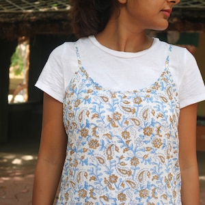 Women cotton slip dress white block print dress, Sundress, Maxi dress, Plus Size, Made to order, Custom made