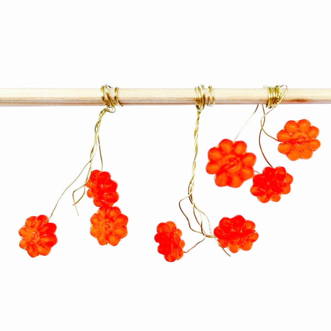 Czechoslovakian Beads Glass Flower Shape Red Matt 9mm9mm4mm CB.H1 48 Pcs. Etsy Denmark