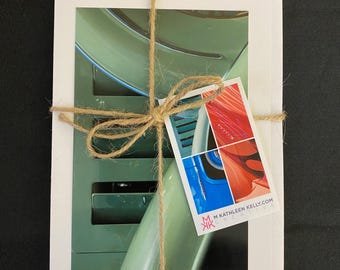 Curated set of 4 Shiny Classic Car-themed greeting cards, packaged with twine and a small card showing the images included in the set.