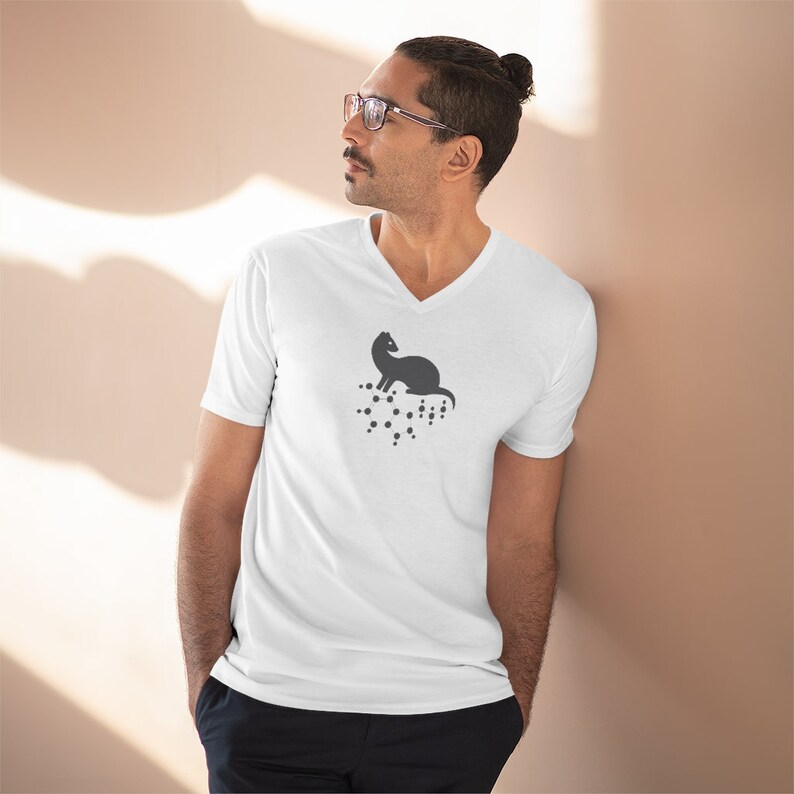 Ferretocracy Serotonin Tees in Black and White Color, Short Sleeve V-Neck T Shirt for Ferret Lover, Serotonin Graphic Shirt for Him / Her image 1