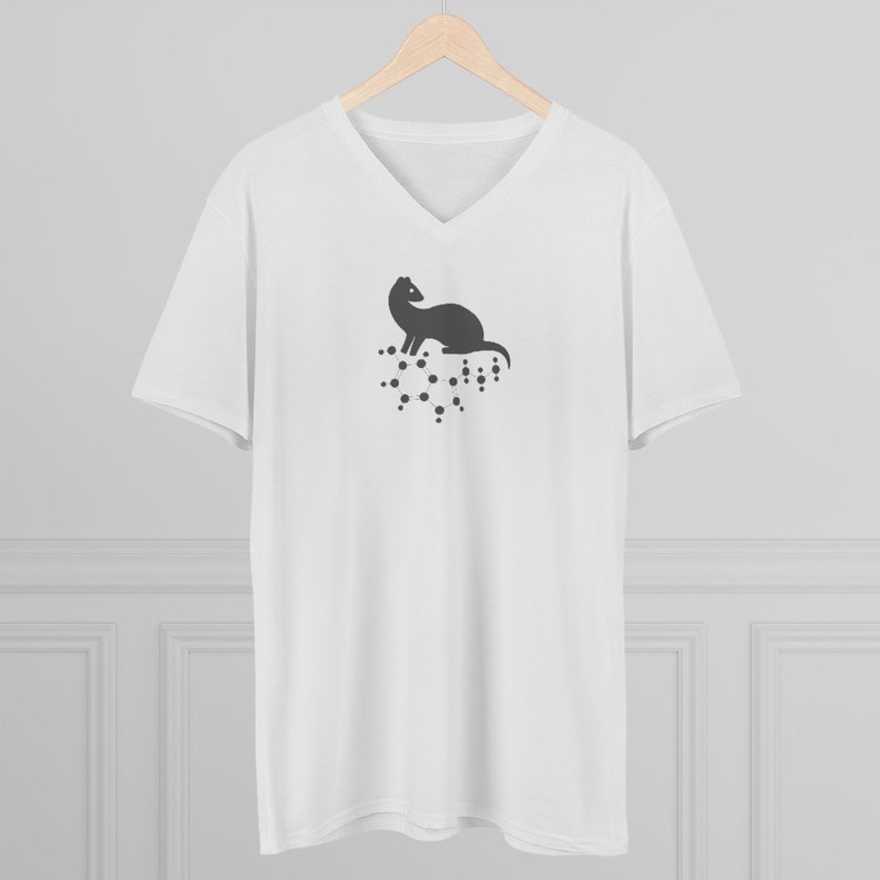 Ferretocracy Serotonin Tees in Black and White Color, Short Sleeve V-Neck T Shirt for Ferret Lover, Serotonin Graphic Shirt for Him / Her image 5