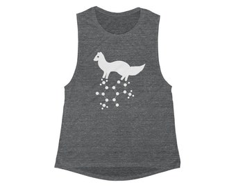 Ferretocracy Caffeine Flowy Scoop Muscle Tank, Hiking Shirt for Men / Women, Caffeine Printed Fitness Tank Top for Him / Her