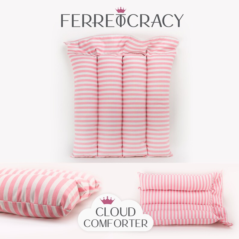 Cloud Comforter Small 22 x 18 Pink Stripes Sleep Support Double-Layer 100% Cotton Fabric image 3