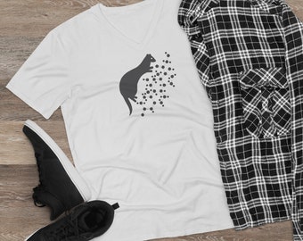 Ferretocracy Cortisol V-Neck Tee, Chemical Formula Printed T-Shirt for Men, Ferret Lover Gift, Short Sleeve T-Shirts