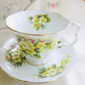 Royal Albert Yellow Flowers Tea Cup and Saucer, Gainsborough Shape,  Vintage Bone China