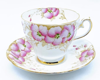Gladstone Laurentian Tea Cup and Saucer, Vintage Bone China