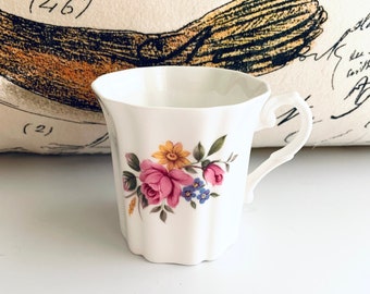 Royal Grafton Mug with Pink Roses Floral Pattern, Fine Bone China, Made in England