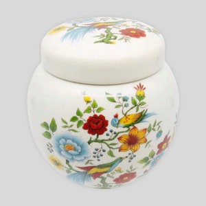 Sadler Ginger Jar, Tea Caddy, Bird on a Branch and Flowers Pattern, Made in England