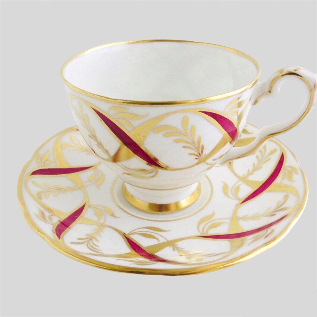 Royal Stafford Ribbons Tea Cup and Saucer, Pattern 8503, Vintage Bone ...