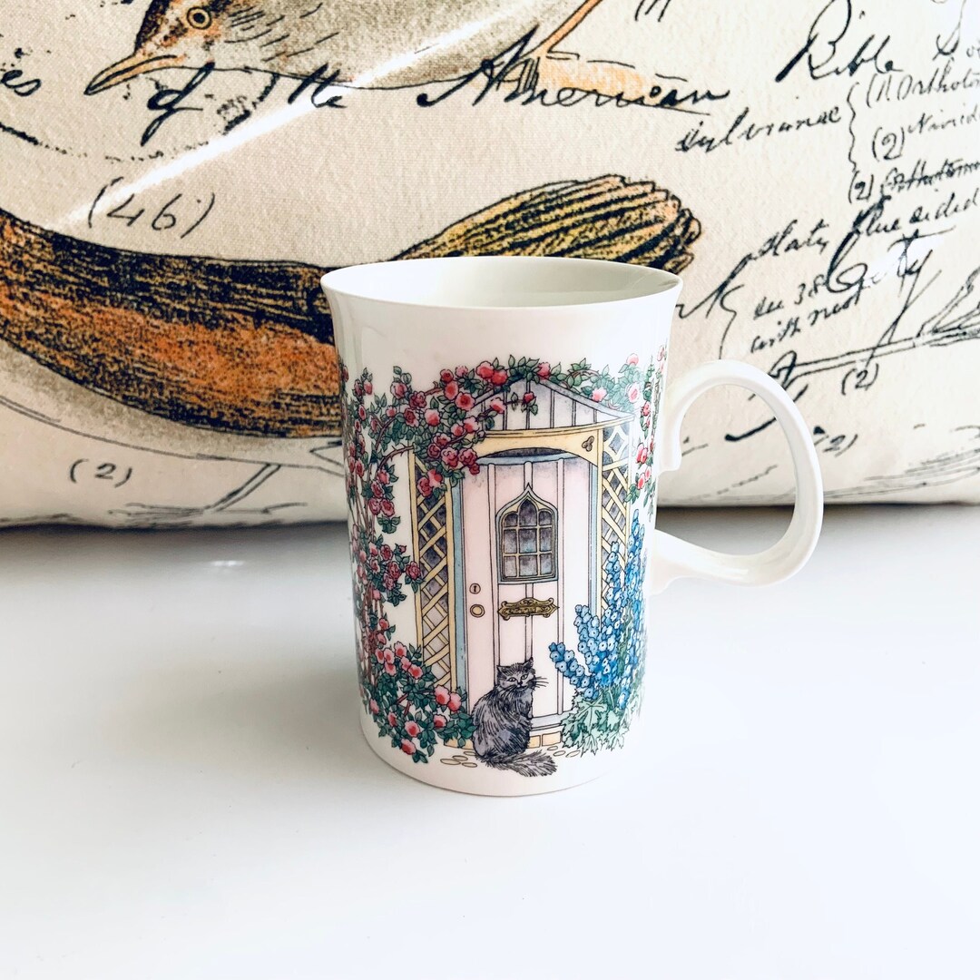 Dunoon Ceramics Doorways cat Mug, Designed by Sue Scullard, Fine Bone