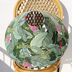 Handmade Leaf Pattern Fabric Lampshade | Custom Sizes & Colors Available | Duck Canvas | Conical Lampshade