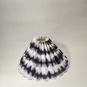 Handcrafted Lampshade, Floor Lamp Shade, Black Waves, Danish style, Double Sided, cream-colored interior, Unique Home Decor image 3