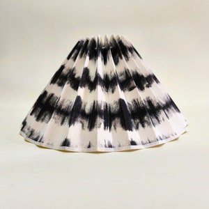 Handcrafted Lampshade, Floor Lamp Shade, Black Waves, Danish style, Double Sided, cream-colored interior, Unique Home Decor image 7