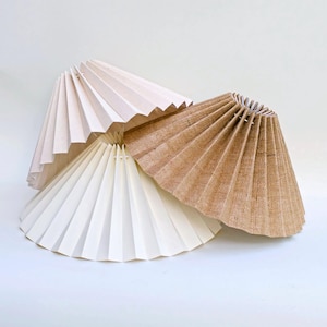 Pleated Floor Lamp Shade – Fabric Lampshade in Cream, Jute, or Natural Buldan – Danish Style E27 Cotton Shade for Cozy Lighting