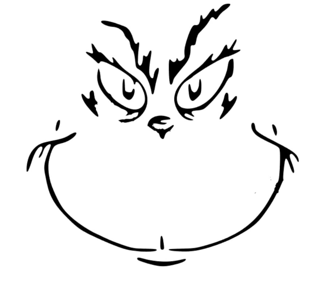 Reusable Custom Grinch Face Stencil DIY Craft Stencil For Painting Etsy free-printable-grinch-images