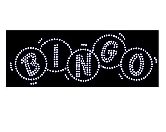 Bingo Rhinestone Iron on Hot fix Transfer Bling - Ready to Press, Great for clothing, tote bags and much more!