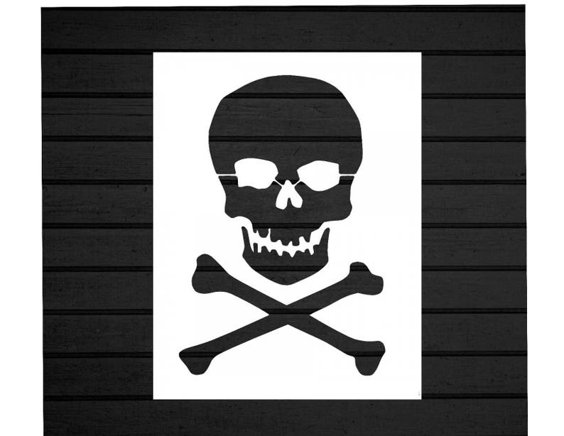 Custom Stencils Skull And Crossbones Stencil Etsy custom-stencils-skull-and-crossbones-stencil-etsy