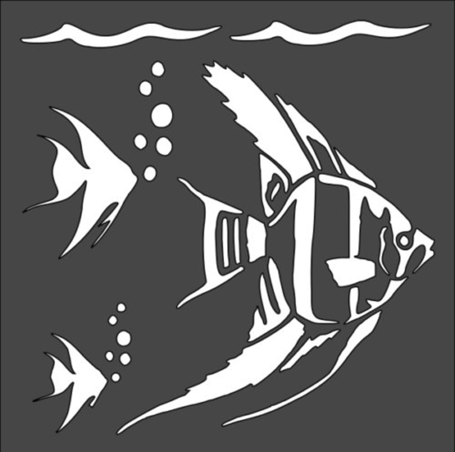 Angelfish Custom Stencil 8x8 | Etsy