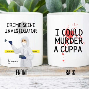 Custom Crime Scene Investigator Mug, Personalised Forensics Mug, CSI Gift, Scenes of Crime Coffee Cup, Crime Scene Investigation, NCIS