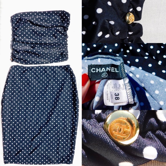 Authentic Chanel 1989s Summer tube top and skirt