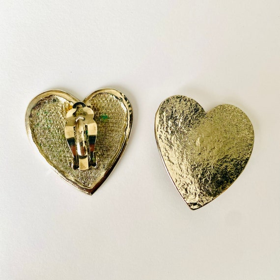 Authentic vintage YSL heart shaped earrings - image 4