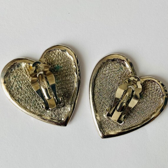 Authentic vintage YSL heart shaped earrings - image 3